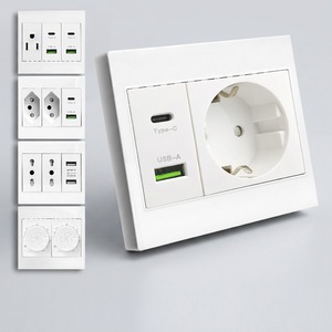 Enchufe de Carga Rápida Ita Brasil US EU CA 2.1/3.1A con USB Tipo-C, Control de Velocidad para Ventilador de Techo, Interruptores de Pared Universales - Product Image 1