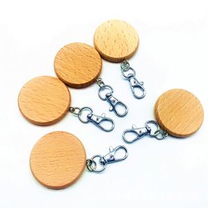 โปรโมชั่นขายส่งจากโรงงาน พวงกุญแจไม้ทรงกลมขนาดเล็ก ดีไซน์สร้างสรรค์ สำหรับสลักชื่อ - Product Image 4