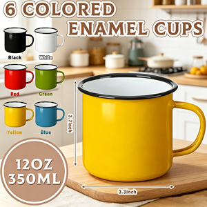 Tasse à café et à thé portable pour le camping en plein air avec poignée en métal, ustensile de cuisine - Product Image 5