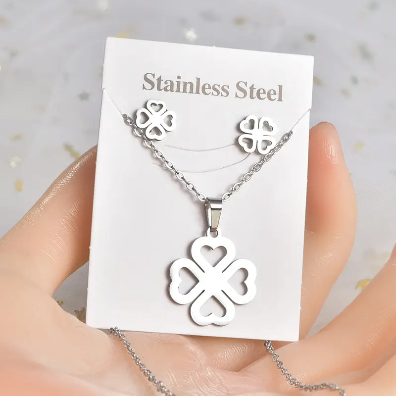 304L stainless steel jewelry plain without stones fashion jewelry sets jewellery for women or girls daily wear