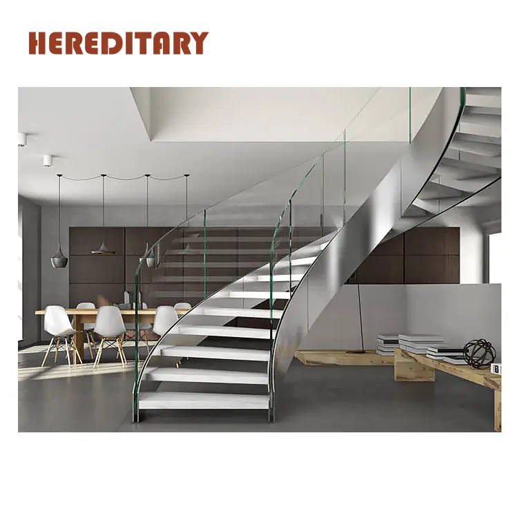 Escalier domestique rond, personnalisé, conception d'escaliers incurvée, intérieur
