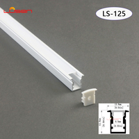 Profil de garde-robe en aluminium LS-125 avec couvercle de diffuseur en PC Plafond encastré dans le mur Lumières linéaires à LED Service de coupe personnalisable