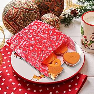 Bolsas de Papel Encerado para Navidad, Bolsas de Regalo de Papel, Bolsas Enceradas Resistentes a la Grasa con Fondo Puntiagudo para Galletas, Dulces y Bocadillos de Panadería - Product Image 2