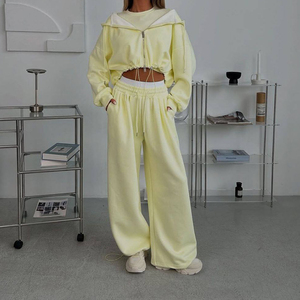 Ensemble de survêtements 2 pièces pour femmes, vêtements de détente, ensemble de jogging, cardigan à manches longues et pantalon de survêtement - Product Image 2