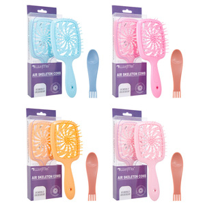 Peigne de massage en forme d'éventail ajouré, à dents larges, en plastique, pour lisser les cheveux à la maison - Product Image 5