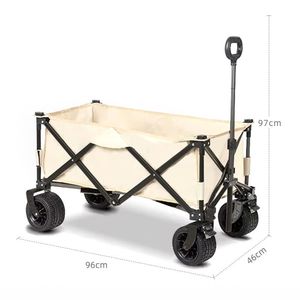 <b>Collapsible</b> Foldable Camping Wagon Outdoor Beach Trolley Utility Cart for Travel Shopping <b>Storage</b> - Product Image 2