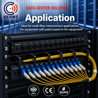 Kabel Patch Fiber Optik KEXINT 12 Fiber Single Mode OS2 LC/UPC Breakout Fan-out untuk Pusat Data dan Telekomunikasi