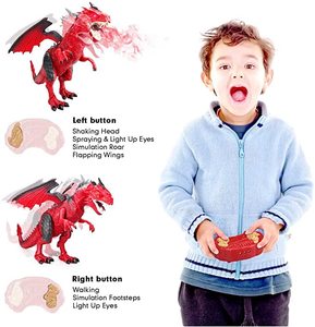 Ferngesteuerte Dinosaurier-Figuren RC Laufender Dinosaurier in Großer Größe mit Brüllgeräusch Sprühfunktion Leuchtende Augen für Geburtstagsgeschenke - Product Image 4
