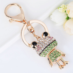 Porte-clés <span class=keywords><strong>grenouille</strong></span> de luxe scintillant en strass et alliage, breloque mignonne pour sac, pendentif pour filles et femmes, bijoux de mode - Product Image 5
