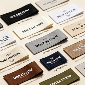 Custom Woven Clothing Garment <b>Tags</b> With Logo Personalized Brand Labels - Product Image 2