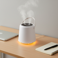 Humidificateur d'air frais pour chambre et bureau, lampe lune aromathérapie LED, petit humidificateur portable USB décoratif à main