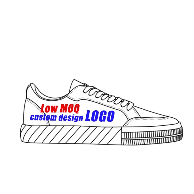 Tipi bianchi vuoti allacciati di alta qualità ultime scarpe di tela con stampa personalizzata nessuna marca per uomo scarpe sneaker casual