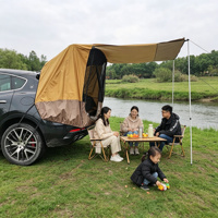 Tente arrière de voiture intégrale pour SUV, imperméable, anti-UV, respirante, abri de hayon avec poteaux, piquets et sac de transport, pour le camping et l'ombrage