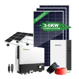 Pabrik langsung lengkap 3kw 5kw 6kw sistem surya hibrida dengan braket dudukan atap