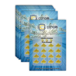 Tùy chỉnh Scratch Off Xổ Số vé Xổ Số thẻ cào