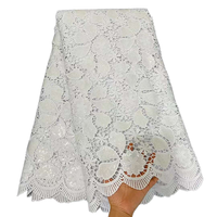Tissu en dentelle de coton écologique de luxe avec broderie florale mignonne, maille ajourée pour chaussures, sacs, vêtements décontractés pour femmes et robes