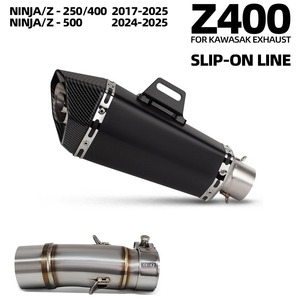 Silenciador de escape Ninja400 para <span class=keywords><strong>Kawasaki</strong></span> Ninja 250/<span class=keywords><strong>400</strong></span>/500 SE Z250 Z400 Z500/SE 2017-2026, silenciador de escape deslizable para motocicleta - Product Image 4