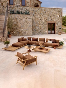 Modern Luxury Teak Frame PE <b>Rattan</b> Waterproof <b>Outdoor</b> Furniture Set Beach Poolside Garden Park Patio-Hotel Use - Product Image 3