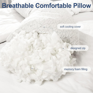 20x54inch Adjustable Bamboo Shredded Memory Foam Long <strong>Pillow</strong> <strong>for</strong> <strong>Bed</strong> Sleeping <strong>Big</strong> Large Firm Full Body <strong>Pillow</strong> <strong>for</strong> Side Sleeper - Product Image 2