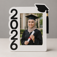 Cadres photo rectangulaires en bois MDF blanc 5x7 personnalisés pour cadeaux de remise de diplôme 2026, vente en gros, décoration créative à suspendre pour la maison
