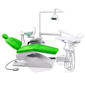 Sillón de Tratamiento Dental FL-208 Eléctrico Color Azul con Escupidera Giratoria de Vidrio, Certificado CE - Product Image 4