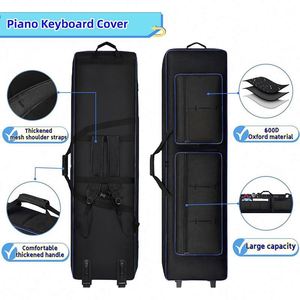 Étui pour clavier à 88 touches avec roulettes, sac de transport pour piano avec poignées et bretelles, fabriqué en usine BSCI - Product Image 4