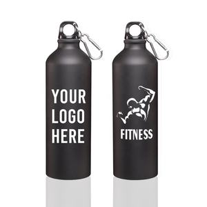 Özel Logo 24oz Mat Siyah Alüminyum Su Şişesi, Kişiselleştirilmiş Spor İçecek Şişesi - Product Image 1