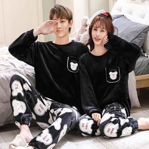 Nuevo Diseño de Pijamas de Franela de Manga Larga para Parejas, Ropa de Dormir Gruesa para Hombre y Mujer - Product Image 5