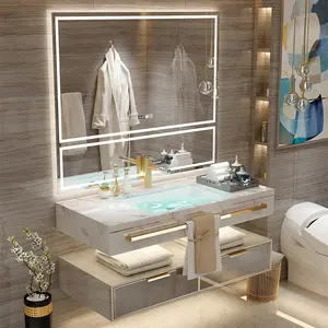 Italienisches Design Badezimmer eitelkeit Phantasie Wand Badezimmer eitelkeit schrank mit LED-Spiegel