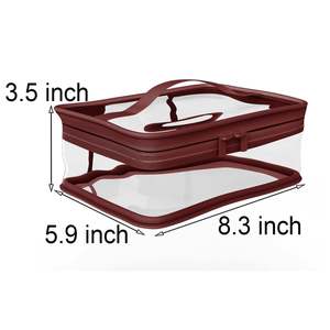 Trousse de toilette en PVC transparent Offre Spéciale avec logo personnalisé imprimé pour trousse de maquillage rose avec fermeture à glissière motif lettre - Product Image 5