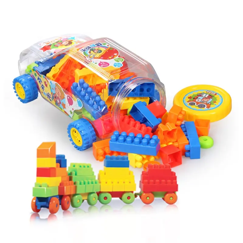 Big Building Block Cartoon Car Bottle Jumbo Blocks Toy Kids Education Building Bricks Set