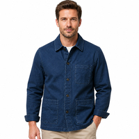 Chemise-veste décontractée pour homme en coton 100% avec logo personnalisé, bouton unique, col rabattable, grande poche, taille plus, vestes de travail