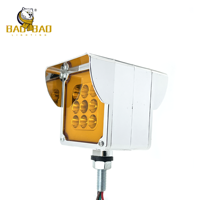 BB2436 New Amber Double Faces Schwerer LKW Quadratischer Warnblitz Heck LED-Seiten markierung leuchte hinten mit Chrom flansch blende