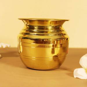 Lota de latón de calidad premium para uso en pooja y rituales, recipiente de agua de latón puro de gran resistencia, Kalash para templo y adoración en el hogar. - Product Image 5