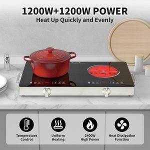 顶级家用电电磁炉热板红外电磁炉炉灶高质量3500W 2燃烧器炉 - Product Image 4