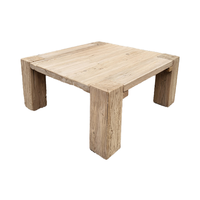 Mesa de Centro Cuadrada de Madera Maciza Rústica Vintage al por Mayor, Diseño Moderno para el Hogar, Muebles para Sala de Estar