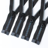 Vente Chaude en Gros LYH Fermeture Éclair Ouverte en Résine Souple Écologique 5 #   Colle transparente bleue argentée pour vêtements et bagages