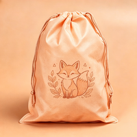 Sac à cordon personnalisé en non-tissé avec motif de dessin animé, respirant et anti-poussière, pour emballage de cadeaux de mariage, bijoux et souvenirs