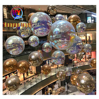 2024 suspendu gonflable miroir boule miroir ballon géant miroir sphère pour décoration scellé or/argent boule grande boule brillante