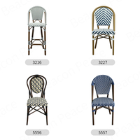 Chaise de salle à manger empilable de luxe moderne pour jardin, style bistrot français, en rotin tressé, pour restaurant, café et extérieur