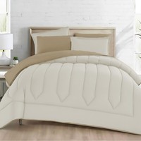 Ensemble de literie 7 pièces en fibres synthétiques bicolores personnalisables, garnissage épais, avec bordure matelassée, pour couette d'hiver, vente en gros