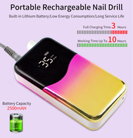 Machine à ongles électrique professionnelle sans fil rechargeable avec logo OEM, 35000 tr/min, charge rapide, pour salon de manucure