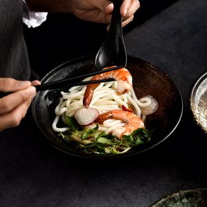 Vente en gros de bols à salade et à dessert de style japonais de 8 pouces, assiettes en céramique, bols peu profonds pour le natto, pour restaurant - Product Image 3