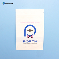 Sachet d'emballage pour aligneurs orthodontiques avec logo personnalisé, faible MOQ, refermable, blanc mat, pochette Ziplock pour appareils dentaires