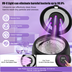 Denture Cleaner Device White Plastic <b>Ultrasonic</b> <b>Cleaning</b> <b>Machine</b> for Dentures Care - Product Image 3