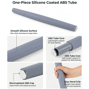 Rouleau à pâtisserie en silicone de qualité alimentaire, facile à nettoyer, antiadhésif, conique, pour la cuisine et la pâtisserie - Product Image 3