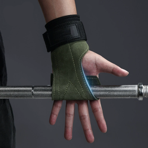 Toptan spor ayarlanabilir sert çekme bandı egzersiz ağırlık kaldırma el sapları inek derisi Palm koruma ile bileklik - Product Image 1