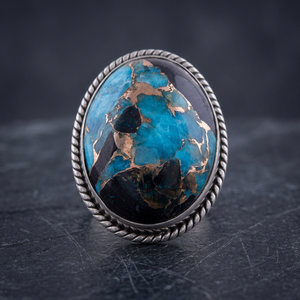 Premium Grade Classic 925 Sterling Silver Bezel Setting Oval <b>Turquoise</b> Handmade Women's Unisex <b>Ring</b> At Best Price - Product Image 2