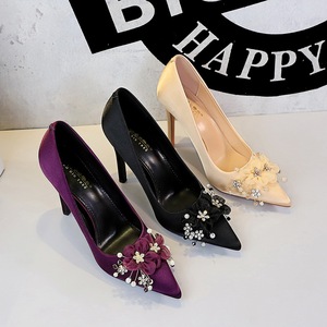 Zapatos de Tacón Elegantes con Cristales y Flores, Punta en Pico, Zapatos de Novia para Vestido de Boda - Product Image 6