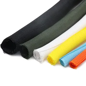 Flame retardant nylon car wire harness protection sleeves self-winding braided opening textile sleeve